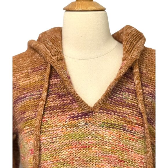 Anthropologie Pilcro Wool Blend Hoodie Sweater Pullover V-Neck Drawstring Size S - Picture 2 of 11